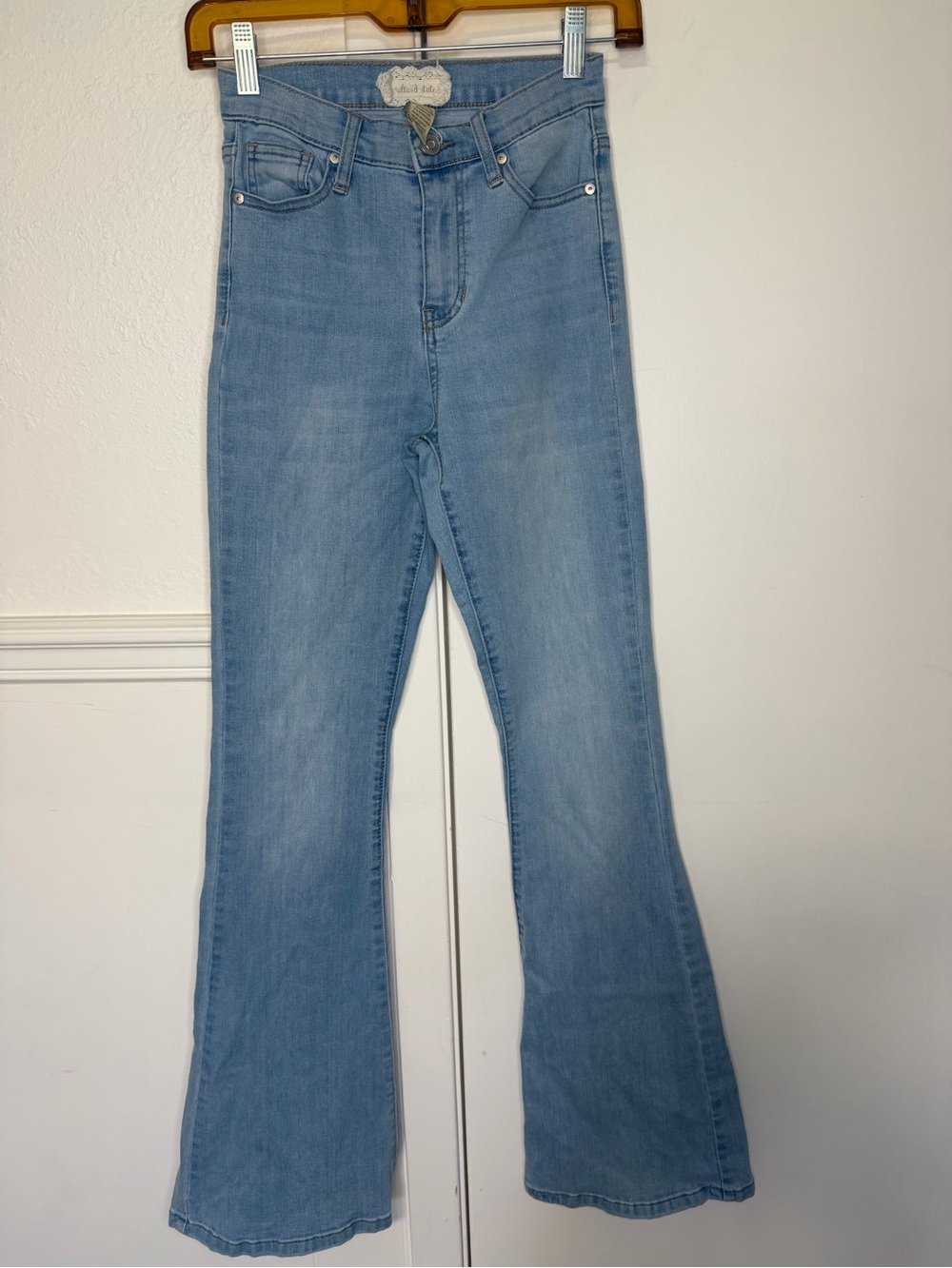 Altar’d State High-Rise Light Blue Flare Jeans for Women 25
